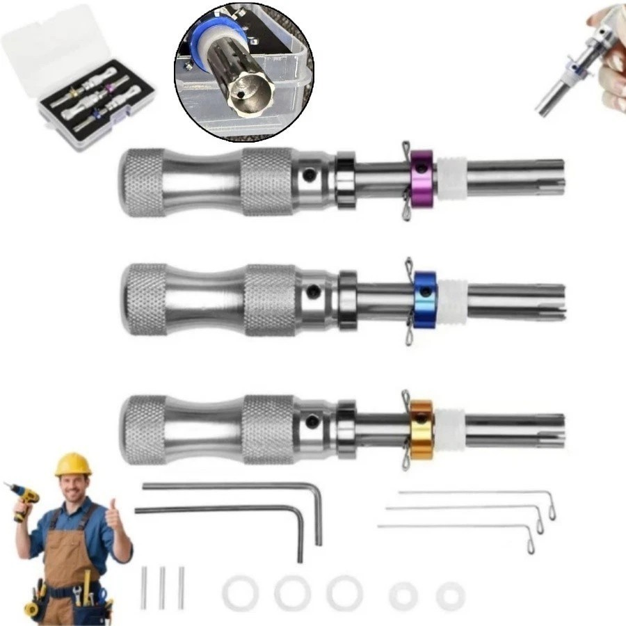 3PC 7 Pin Advanced Tubular Lock Tool Set Fr Padlock Hook Tool Seal Pick Puller
