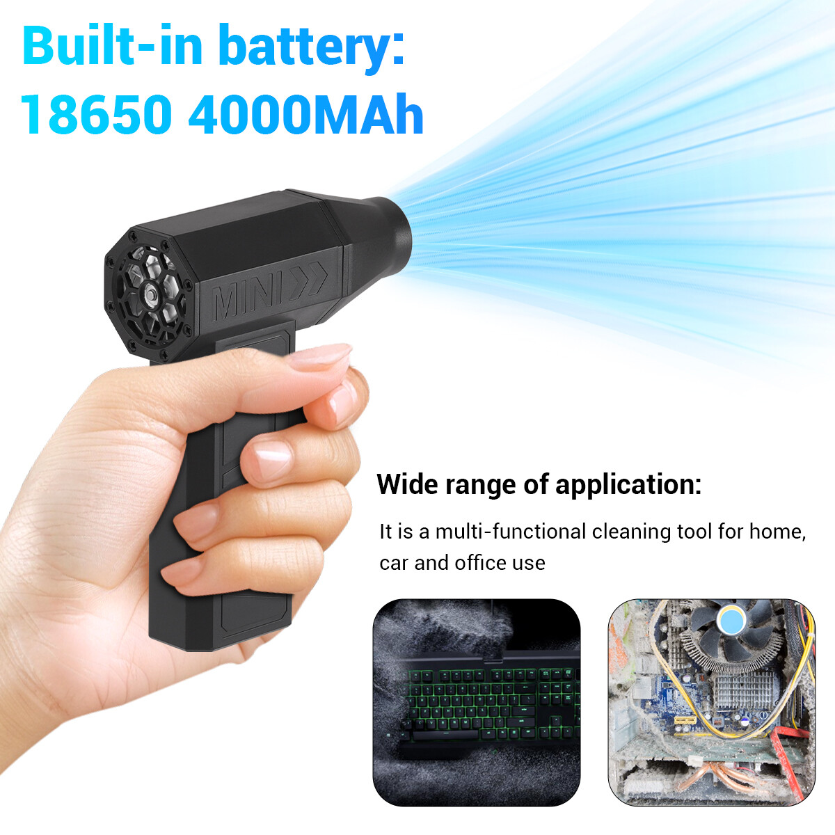 ✔️ Mini Portable Blower Fan Turbo 130000RPM Electric Jet Dry Blower Air Blower