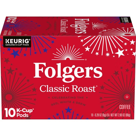 Folgers Classic Roast Medium Roast Coffee, Keurig K Cup Pods, Limited Edition De