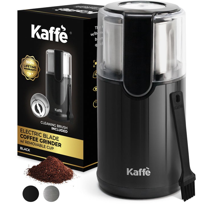 Kaffe Electric Coffee Grinder with Removable Cup (4.5oz) – Stainless Steel
