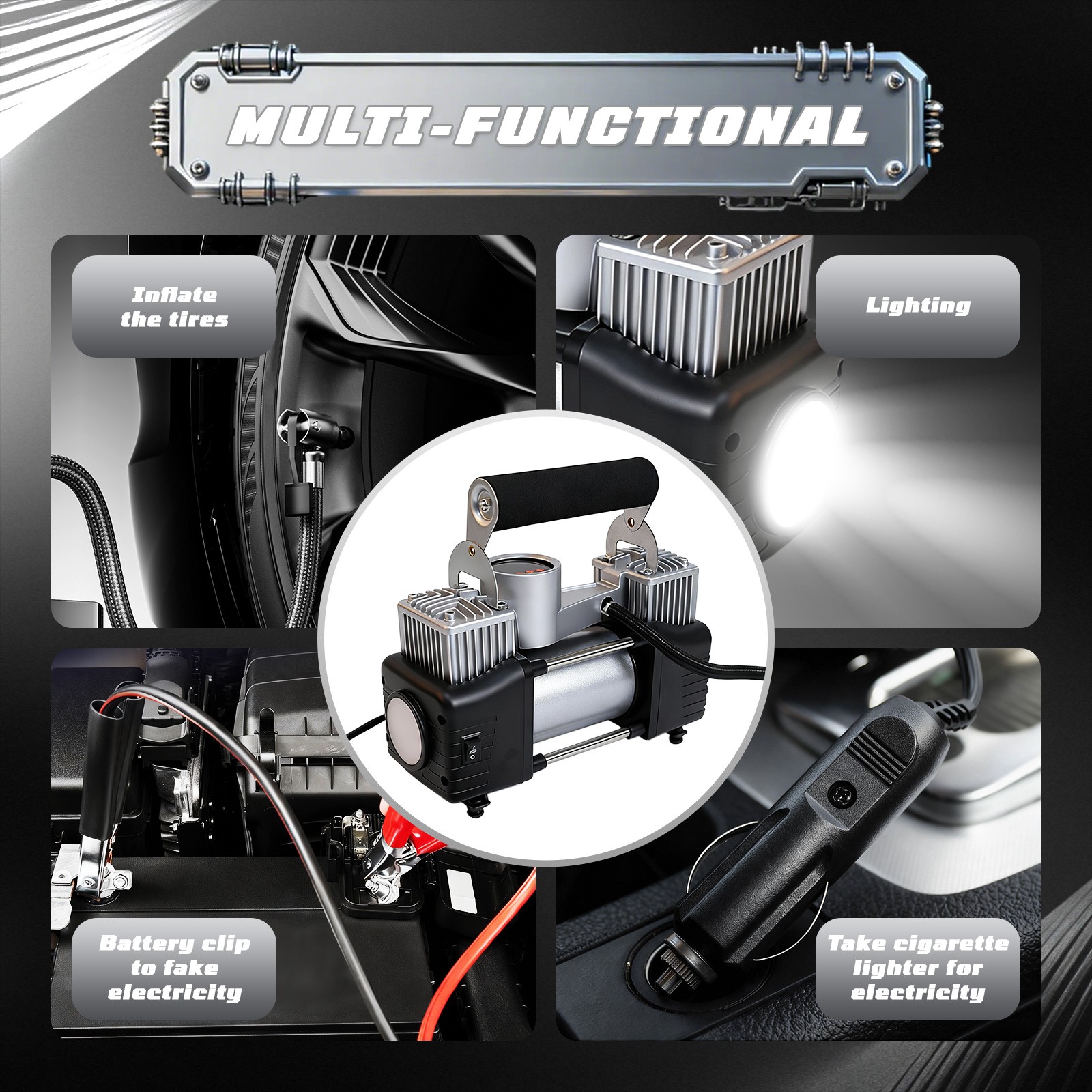 150 PSI Digital Display Tire Inflator Car Air Pump Compressor Portable Auto 12V
