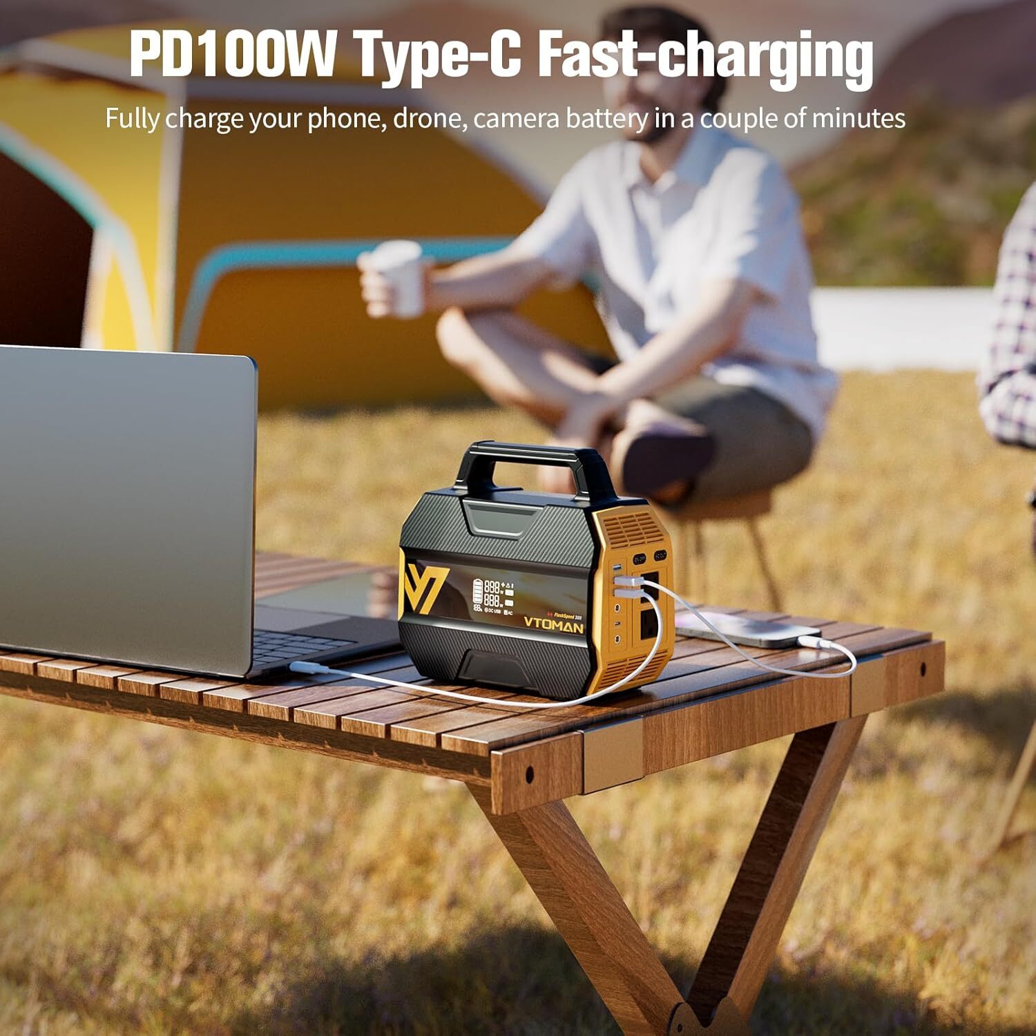 VTOMAN FlashSpeed 300 Portable Power Station 300W, 230Wh Solar Generator LiFePO4