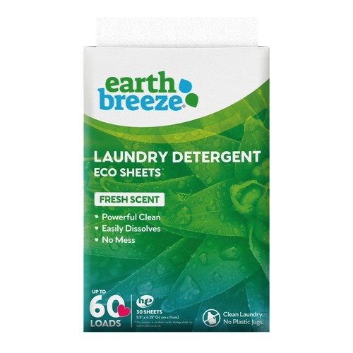 1-3 Pack Earth Breeze Fresh Scent Laundry Detergent Sheets 60 Loads Each