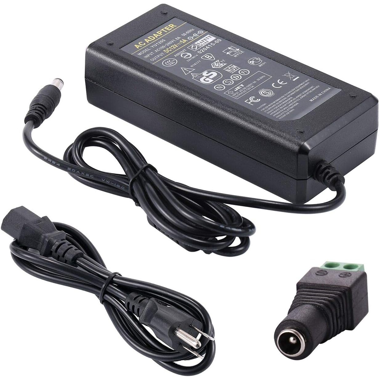 AC 100V~240V to DC 12V 10A 120W Power Supply Adapter Transformer 5.5×2.1mm Tip