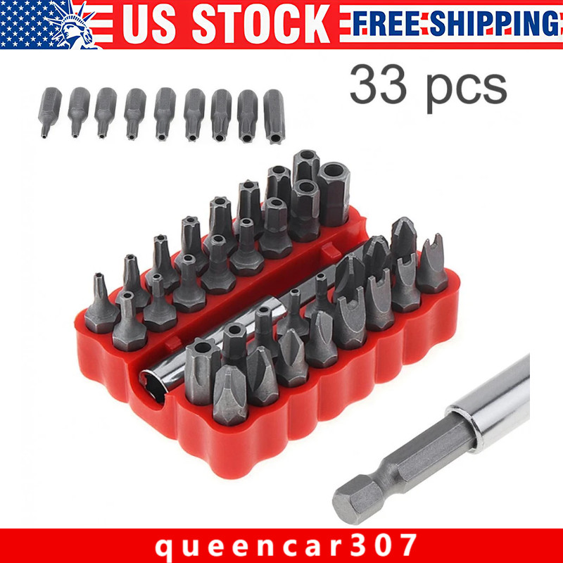 33 PCS Torx Security Bit Set – Hex Star Spanner & Tri-Wing Tamper-Proof Tool US