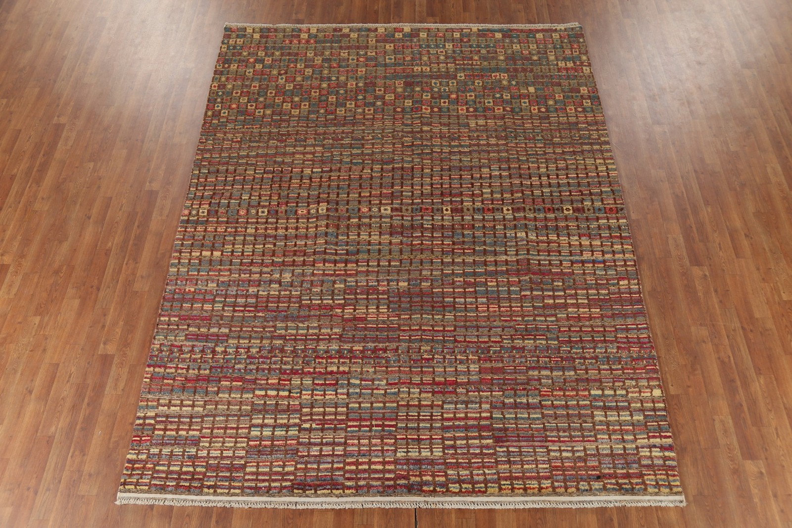 Checkered Moroccan Modern Area Rug 8×10 Hand-knotted Wool Oriental for Any Room