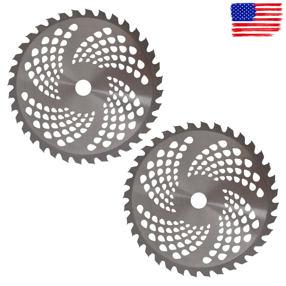 2 Pack -9″ x 36T Carbide Tip Brush Blades – For Cutter, Trimmer, Weed Eater