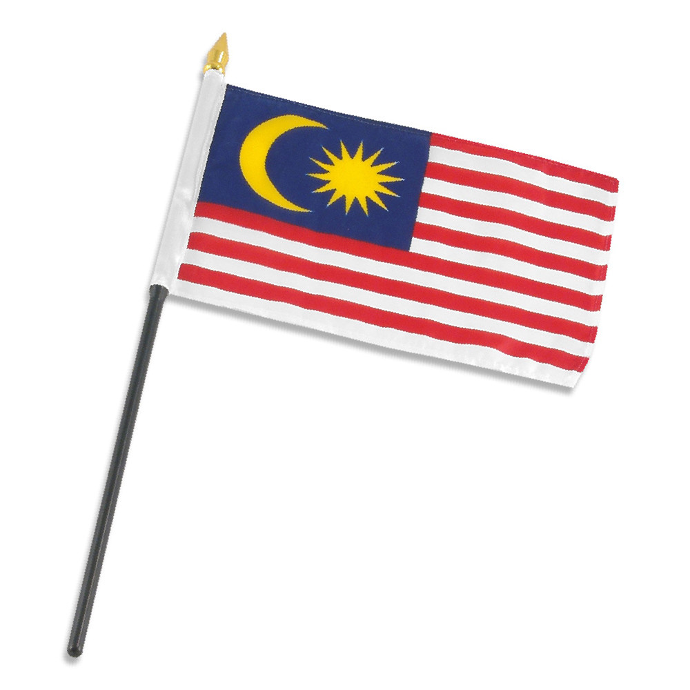 Malaysia 4″x6″ Flag Desk Set Table Stick (sewn edges)