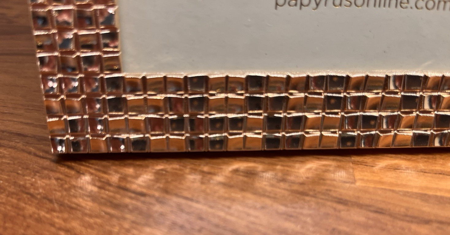 New Papyrus Shiny Gold Frame 5 x 7 Inch Metal Raised Multi Square NWT