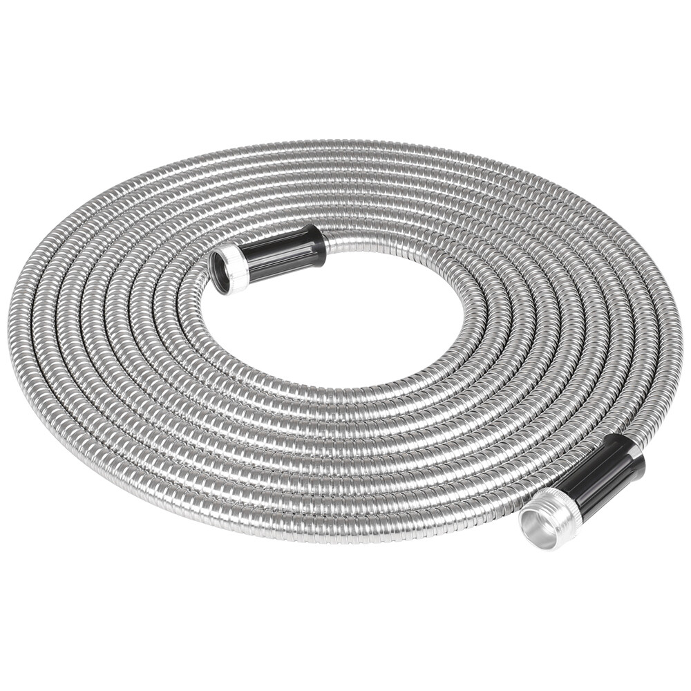 100FT Stainless Steel Metal Garden Water Hose Pipe Flexible Lightweight