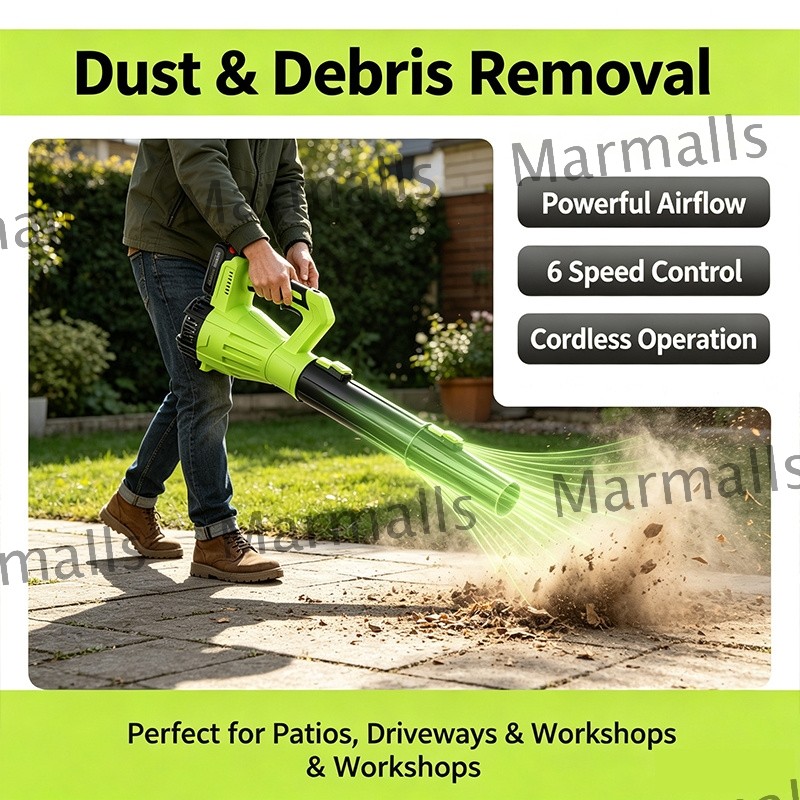 New Cordless Leaf Blower 650CFM/280MPH & 6 Speed Levels Electric w/2 Batteries