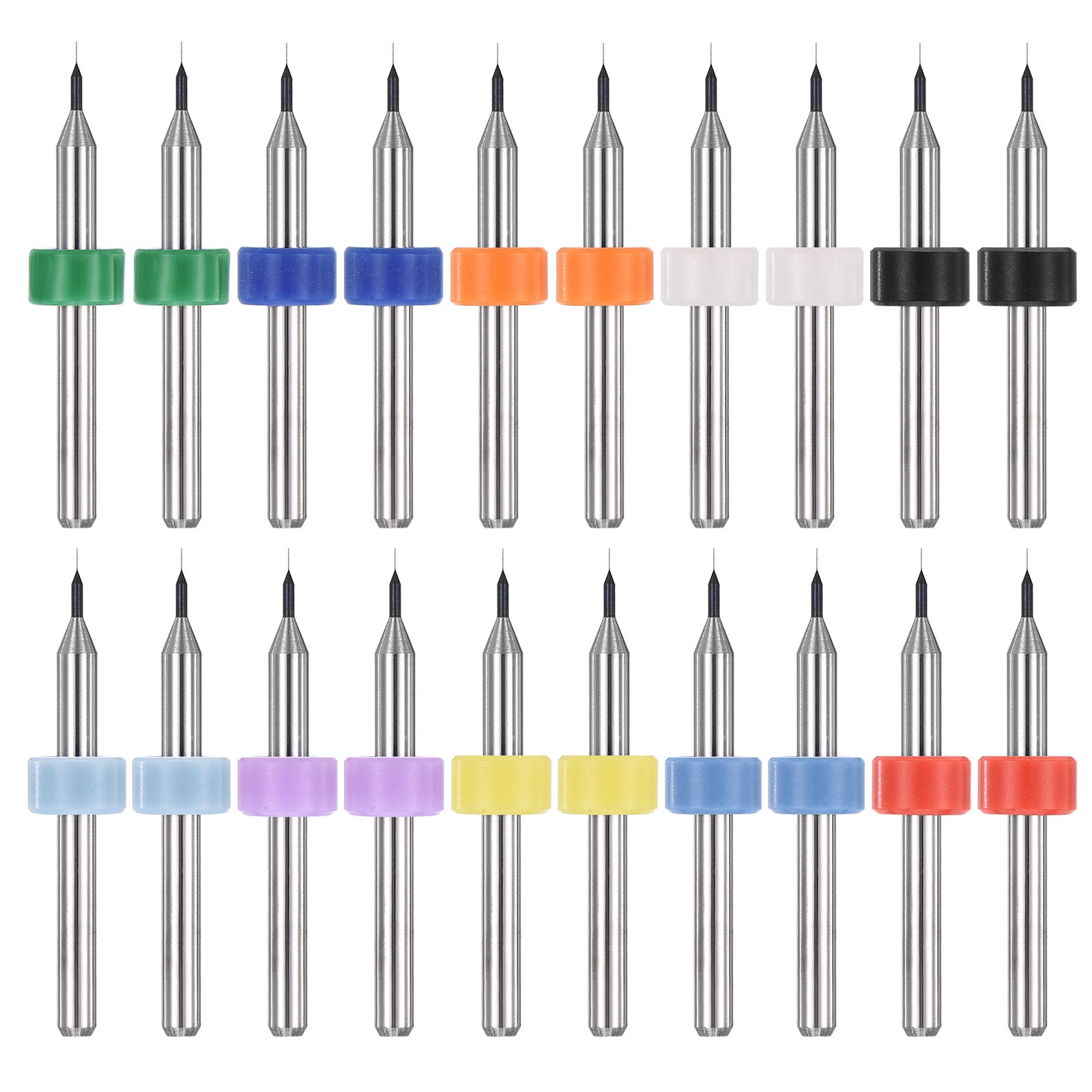 0.1mm Micro Drill Bits 3.175mm Shank Carbide for Print Circuit Board 20pcs