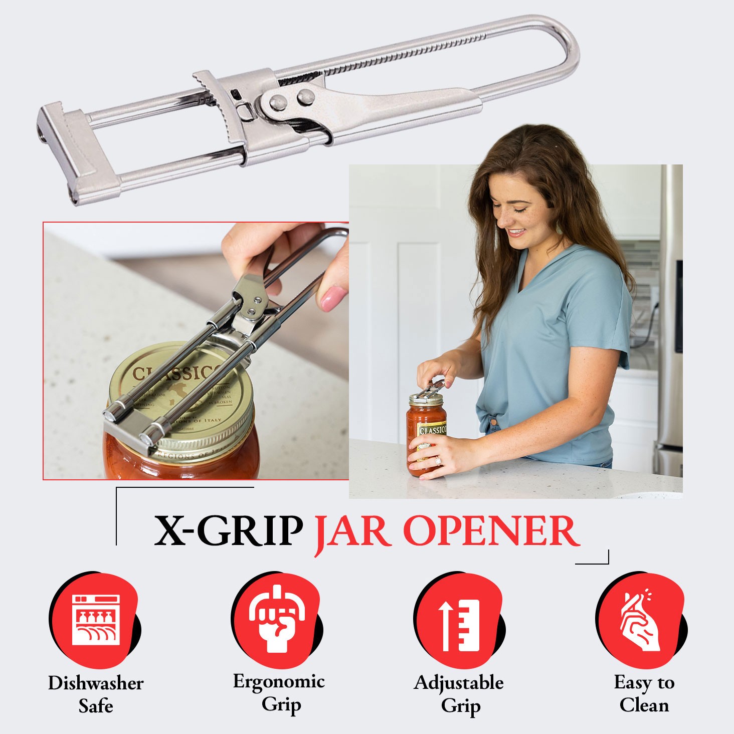 Jar Opener for Weak Hands, Easy Seniors Arthritis&Kids, Gripper Tight Lid Opener