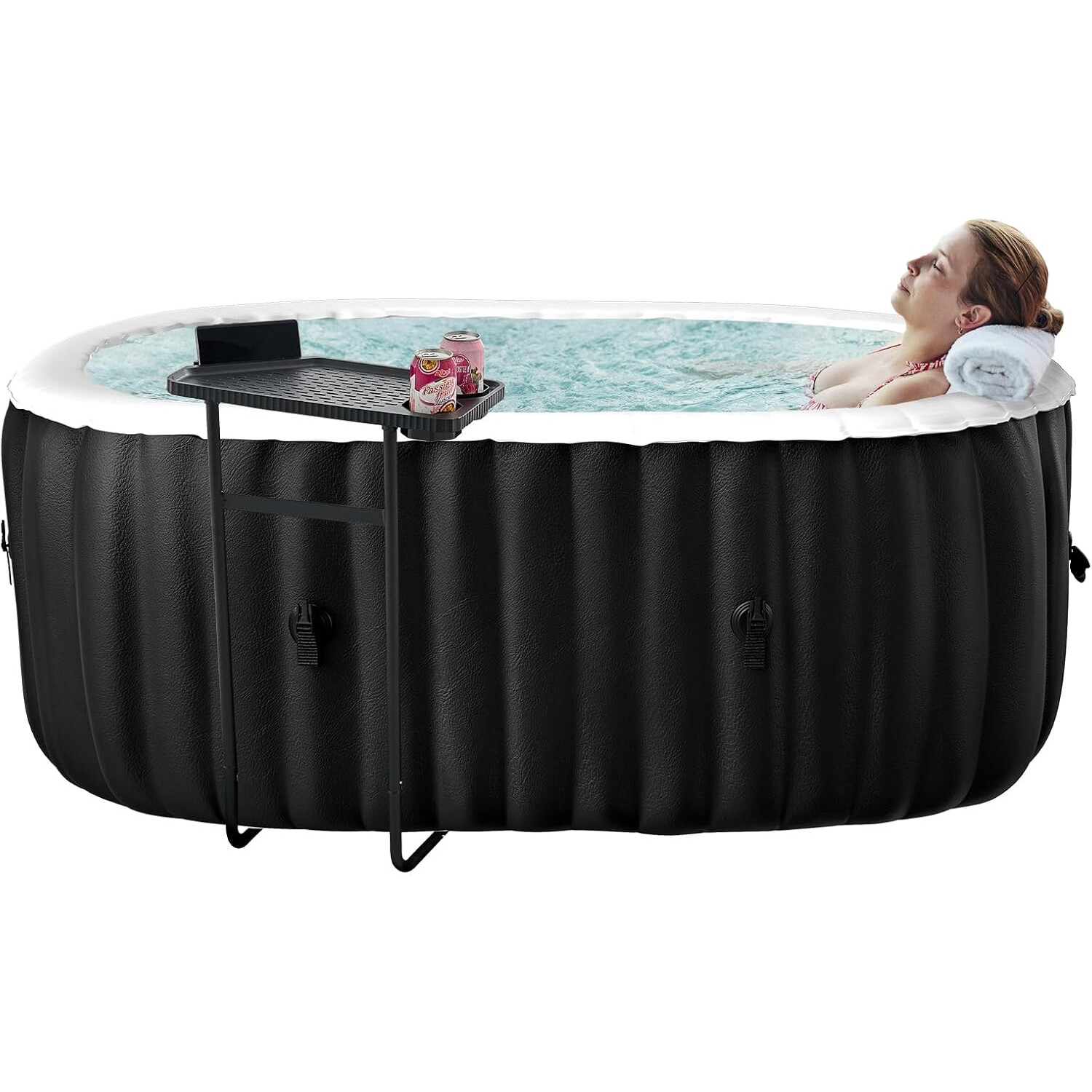 Docred 2 Person Portable Inflatable Hot Tub Spa w 100 Air Jet for Patio Backyard