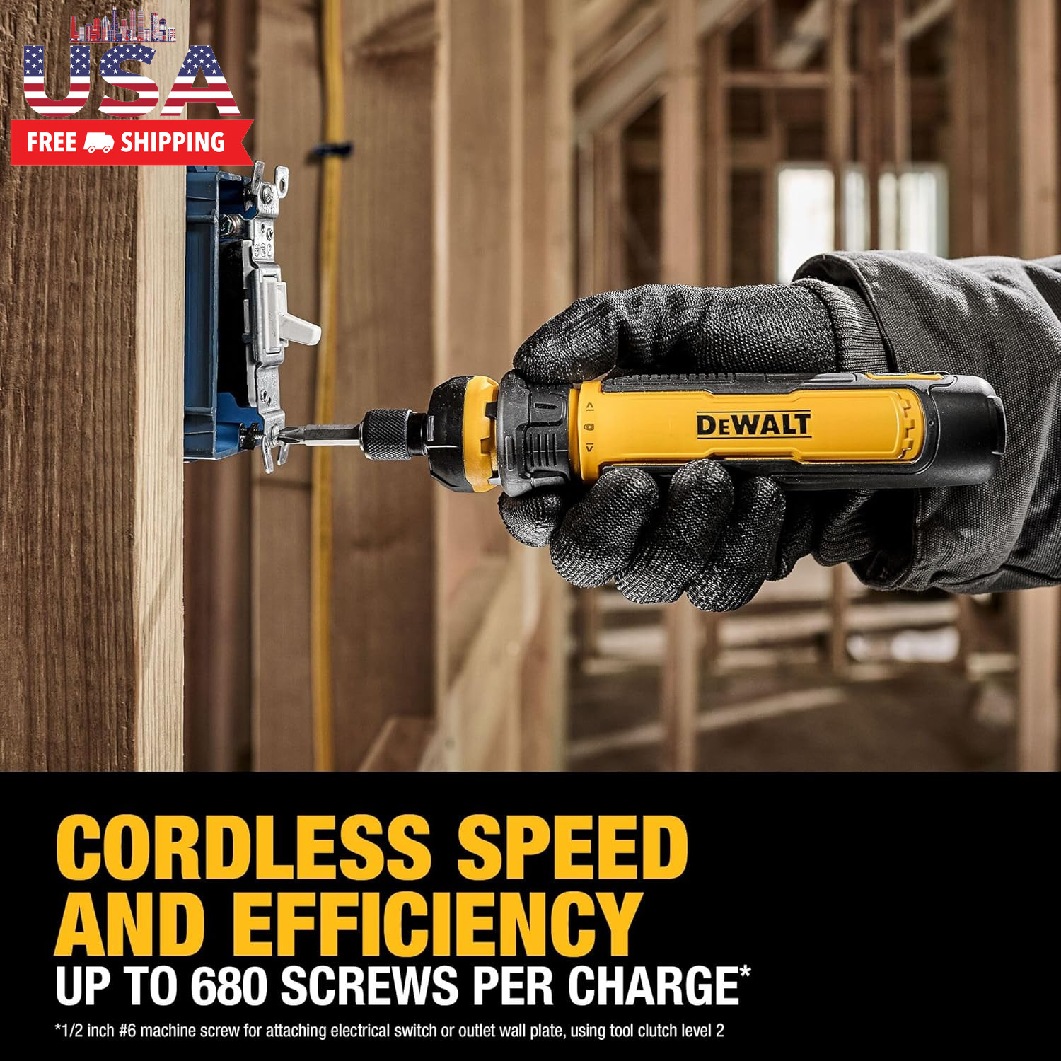 DEWALT Cordless Screwdriver, 4V USB Rechargeable Electric Screwdriver with 12 Pc