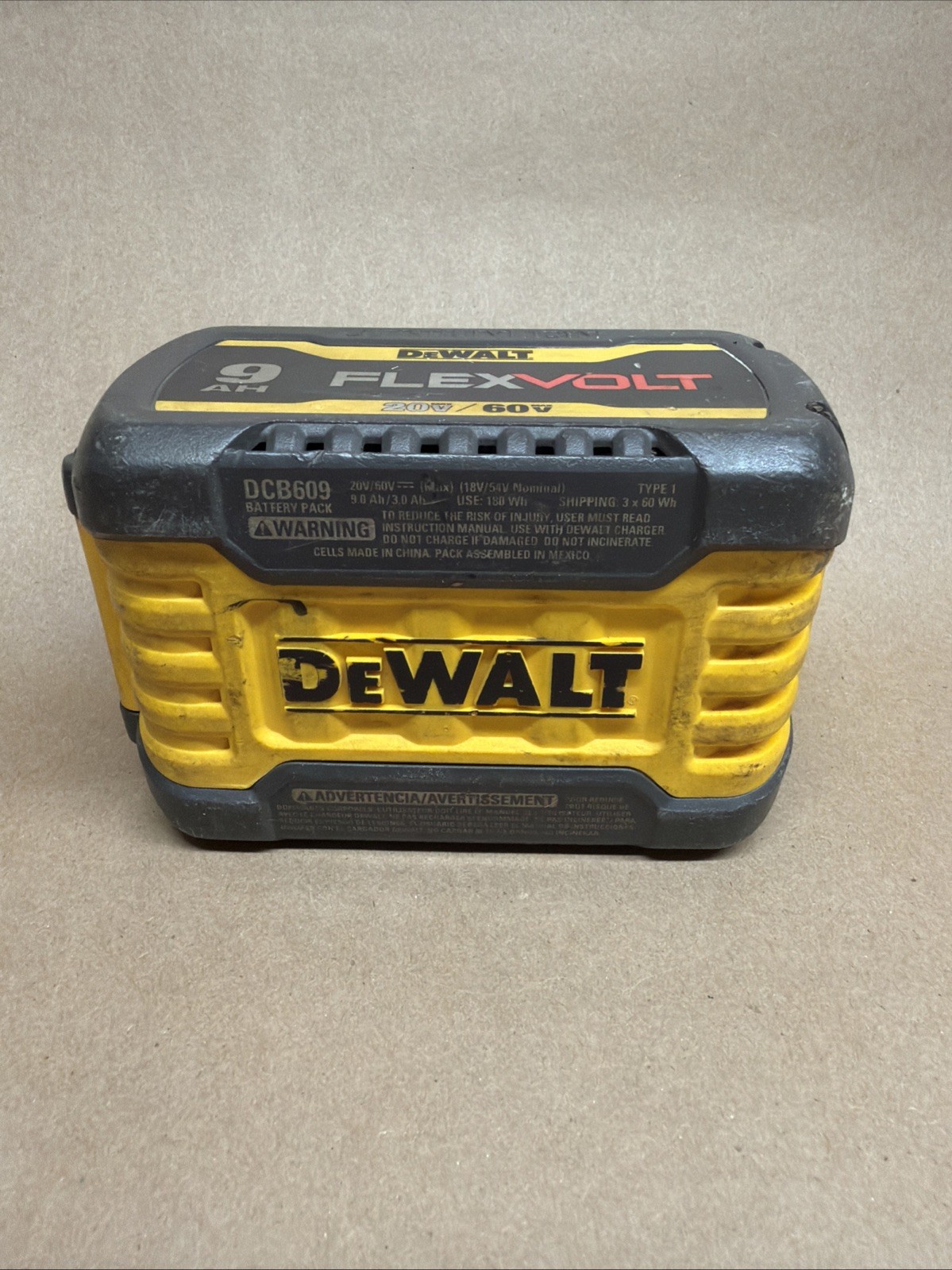 DeWalt 9ah Flexvolt Battery 2 Lights! Ran A Tool! DCB609 20/60v OEM 9 Ah
