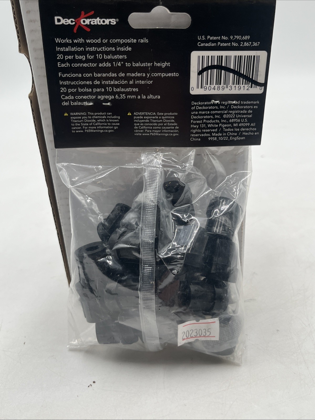 20-Pack Deckorators Black 2-in-1 Classic Baluster Connectors 206873 Lowes 659224