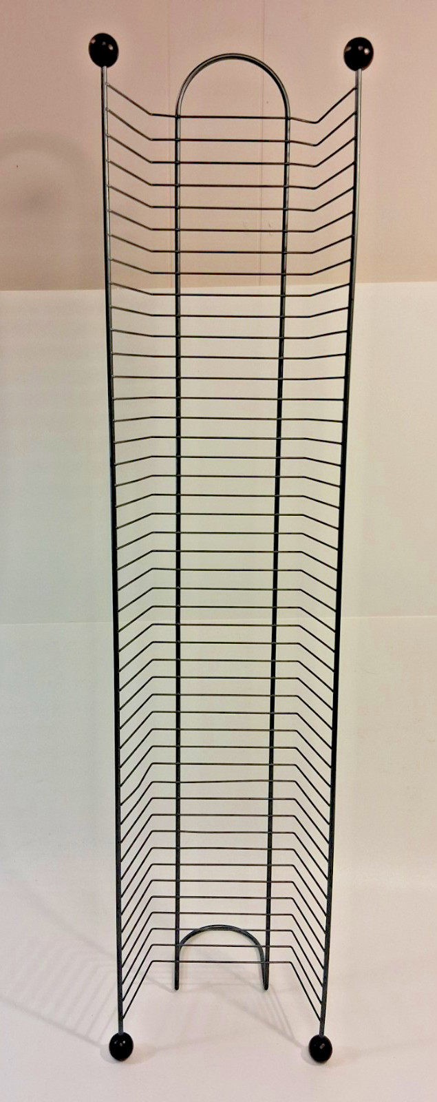 38 Inch Metal DVD / Game Storage Rack Tower Holds 45 Discs Wire Stand Vintage