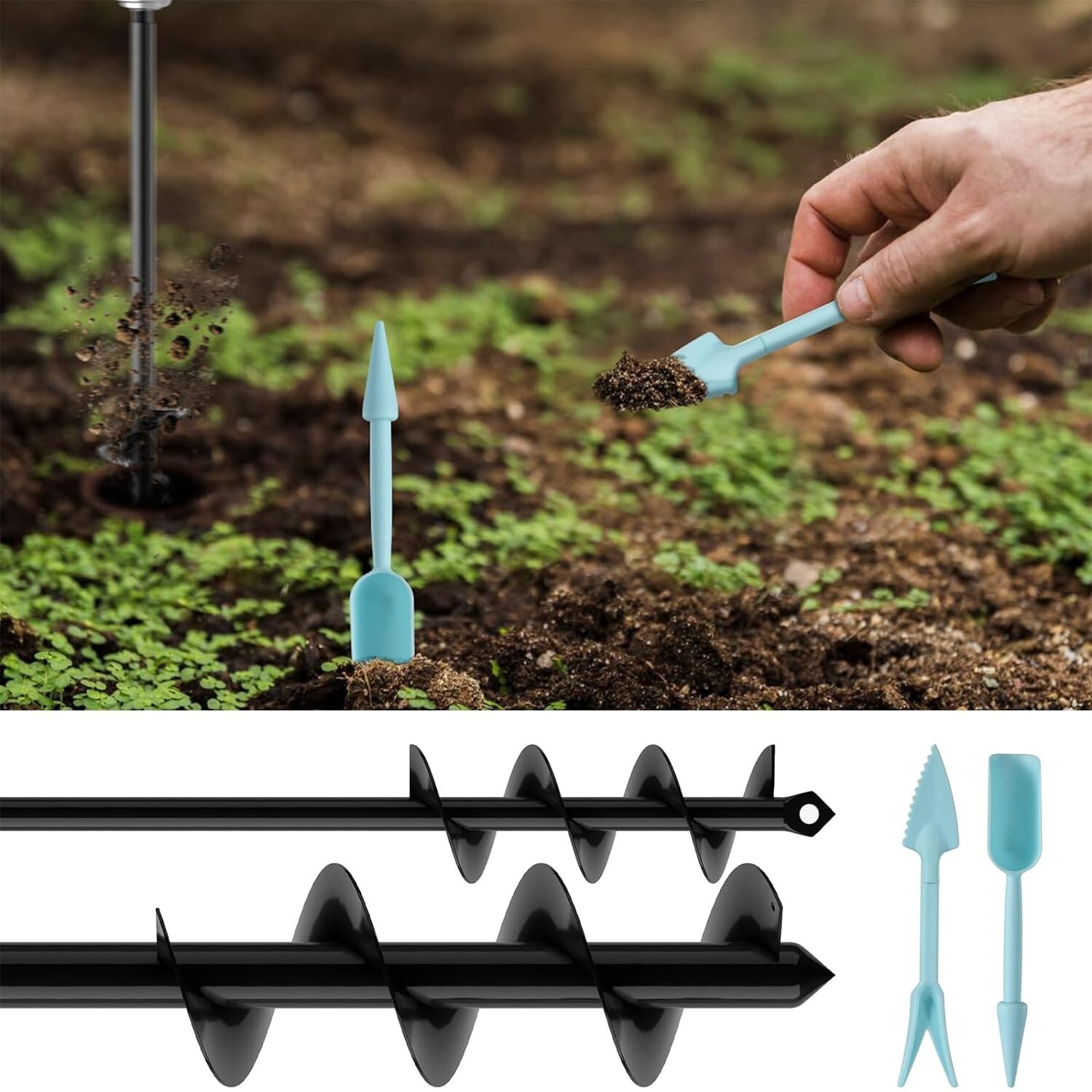 Garden Auger Drill Bit for Planting Flower Bulb Hole for 3/8″Hex Drive Drill