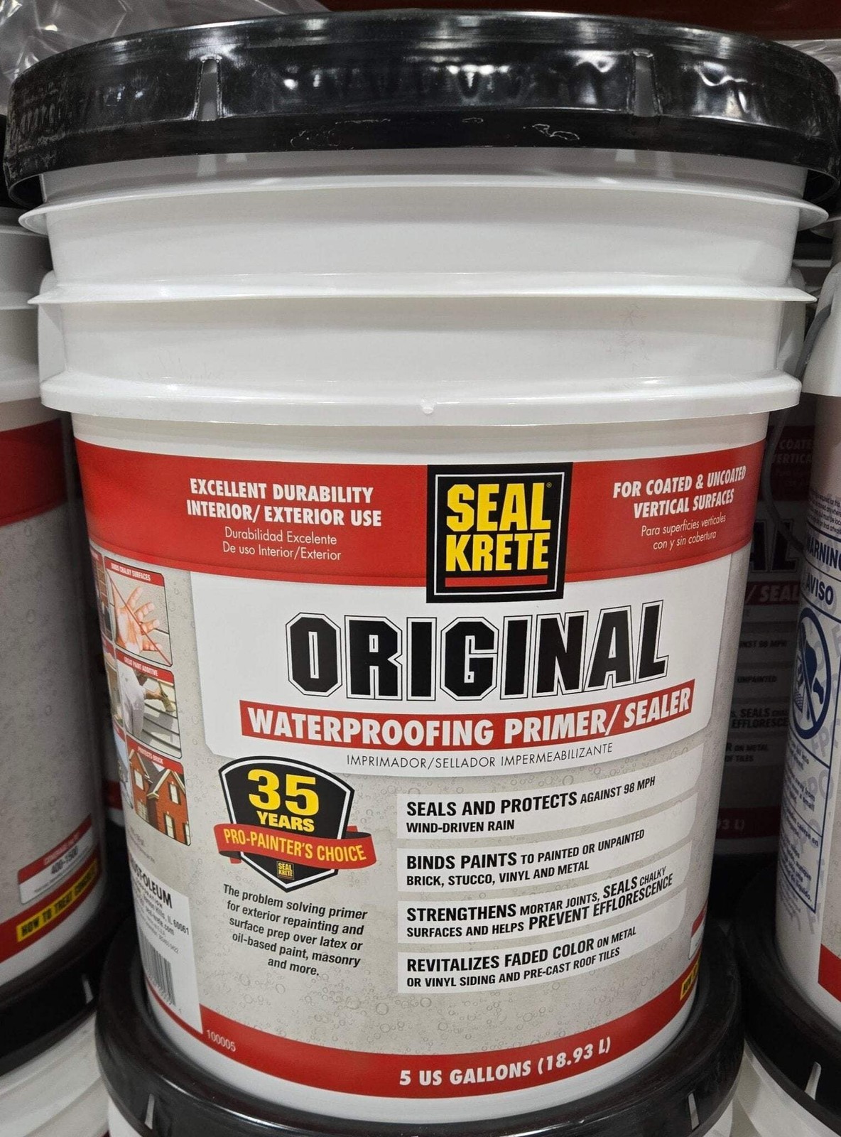 Seal-Krete 5 Gal. Original Waterproofing Primer Sealer Clear Basement Gallon Buc