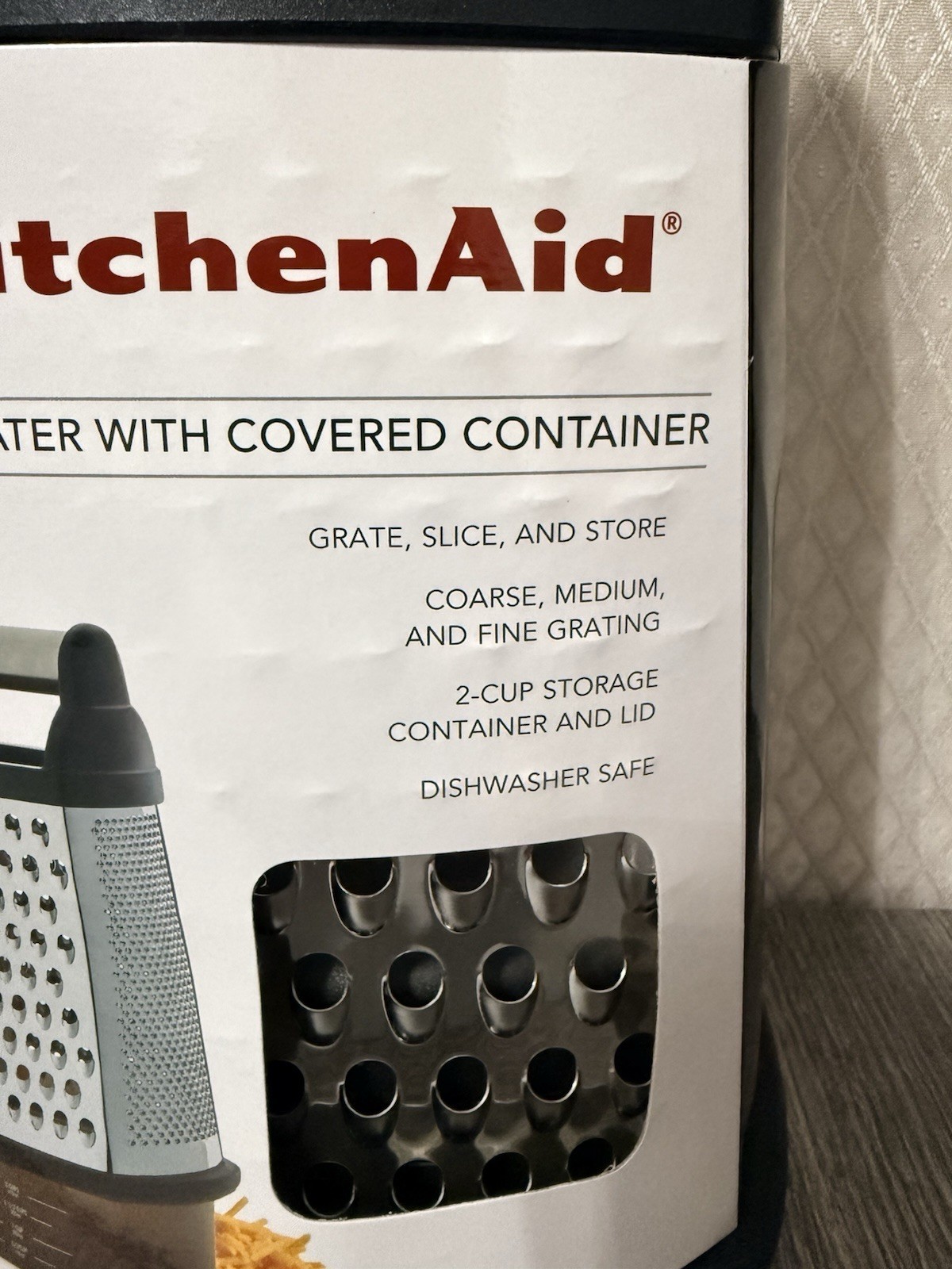 New KitchenAid Charcoal Gray Box Slice Kitchen 10″ Grater & Covered Container