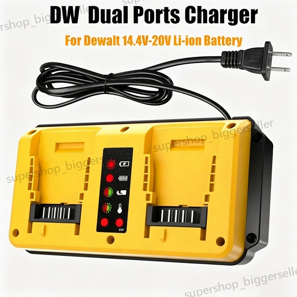 Dual Ports 90W Fast Charger for DeWalt 14.4-20VMAX Lithium Battery DCB203 DCB204