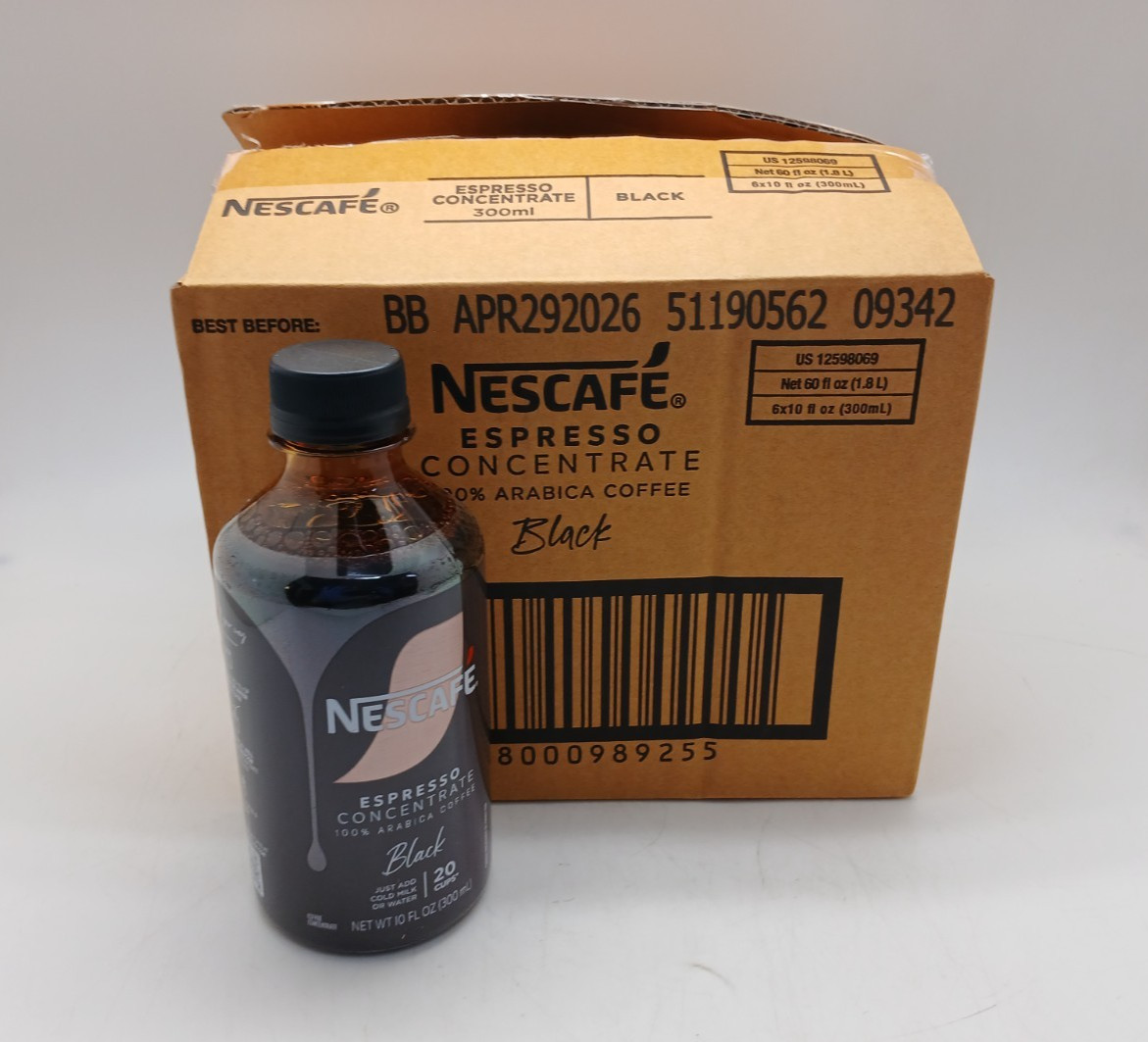 Nescafe Espresso Concentrate 10 oz 6 Pack – 100% Arabica Black Coffee