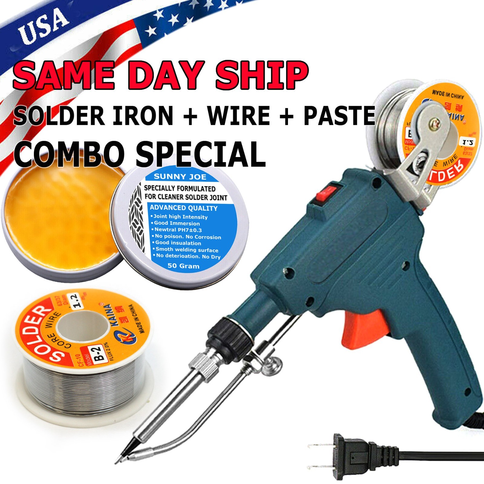 60W/80W Solder Gun Kit Auto Soldering Feed Hand-Held Welding Iron Power Tool Kit