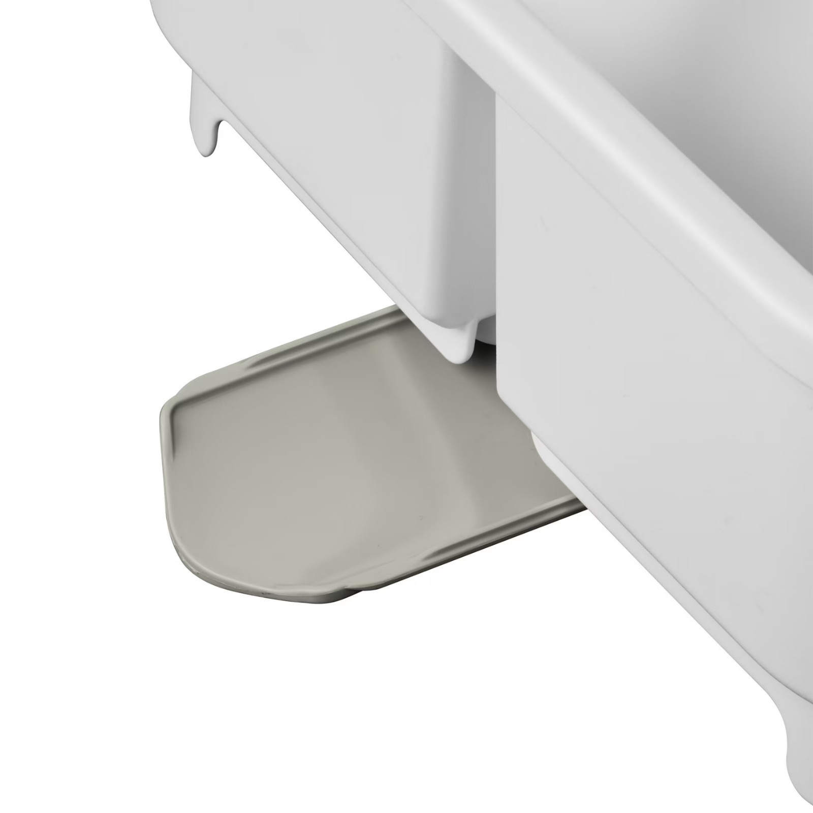Self Draining Dish Drying Rack with Spout Countertop Kitchen Sink Drainer White