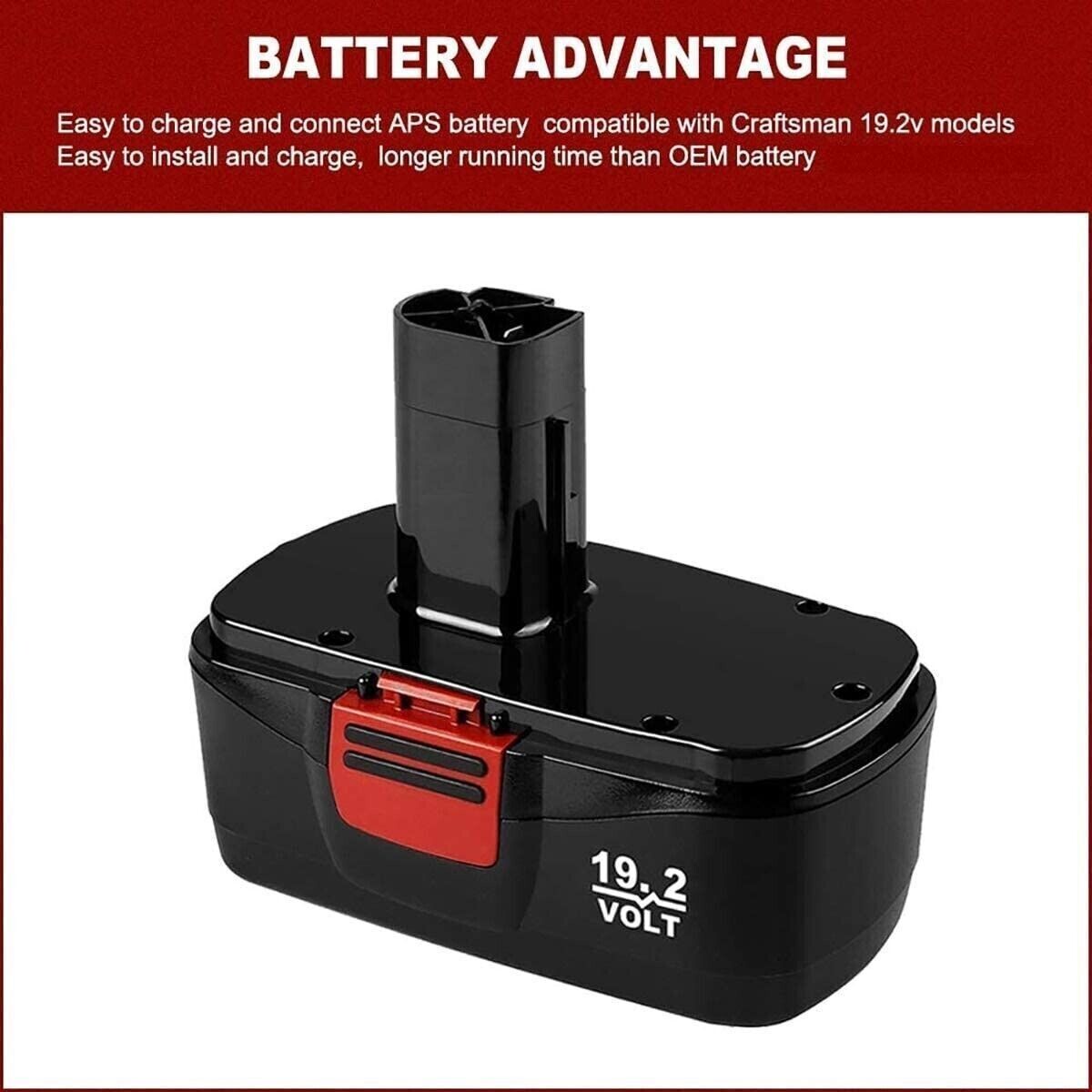 2Pack for Craftsman 19.2 Volt 11375 Battery C3 DieHard 130279005 11376 / Charger