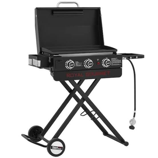 Royal Gourmet Portable 3-Burner Gas Griddle PD3001, Collapsible Stand, 25,600 B…