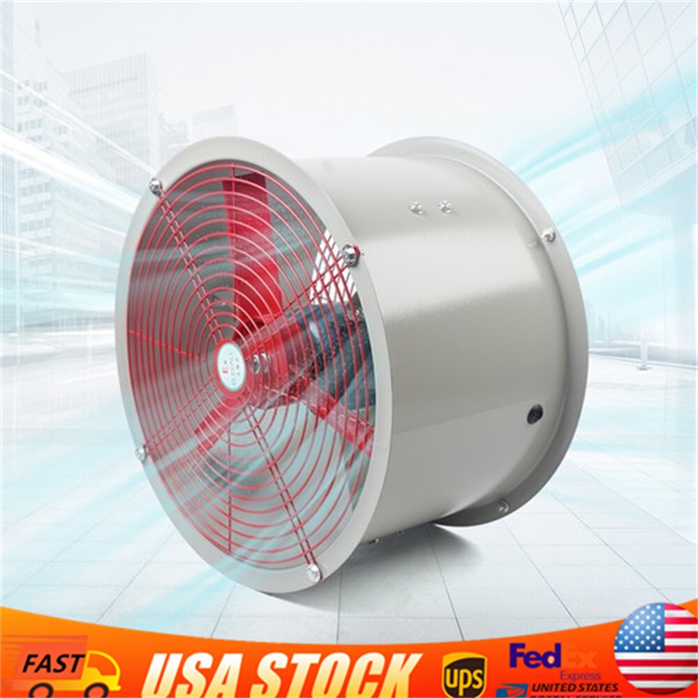 16″ Pipe Spray Booth Paint Fumes Exhaust Fan Explosionproof Axial Fan Cylinder