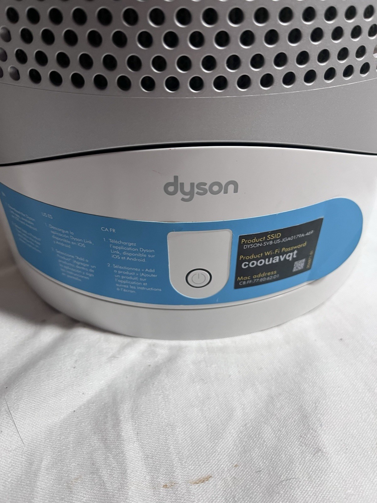 Dyson DP01 Pure Cool Link Air Purifier – White/Silver Bagless Desk Fan NO REMOTE