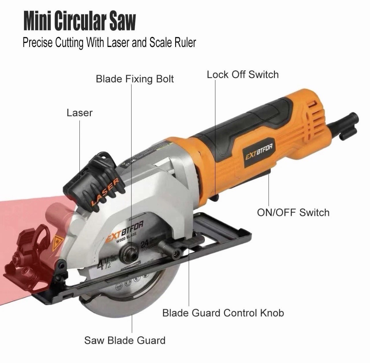 Power Circular Saw,4.8A Mini Circular Saw with Laser Guide,4000RPM Corded Saw…