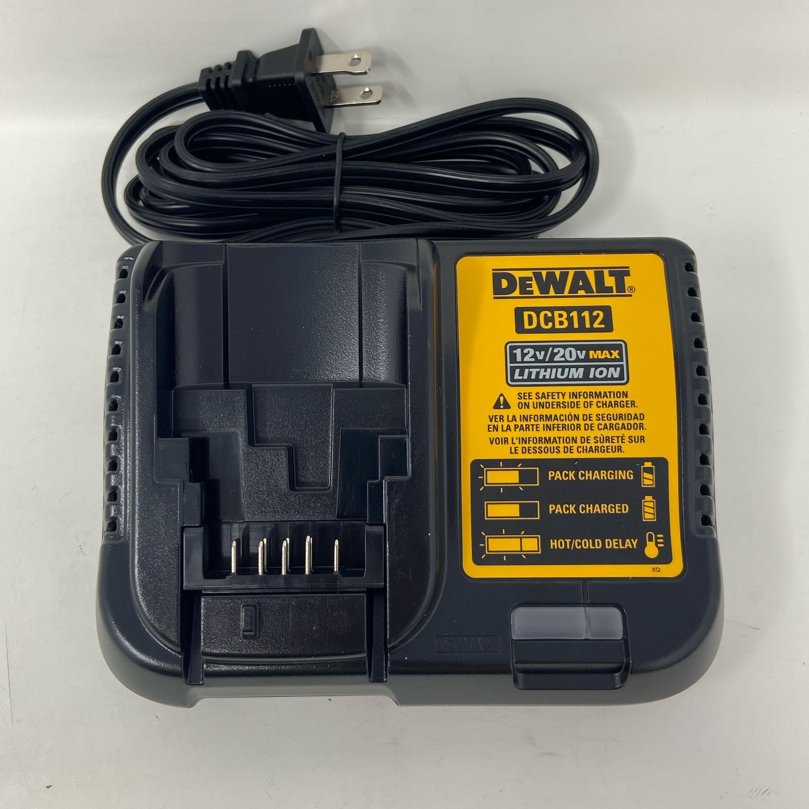 DEWALT DCB1104 12V/20V MAX 4A Battery Charger – Black/Yellow