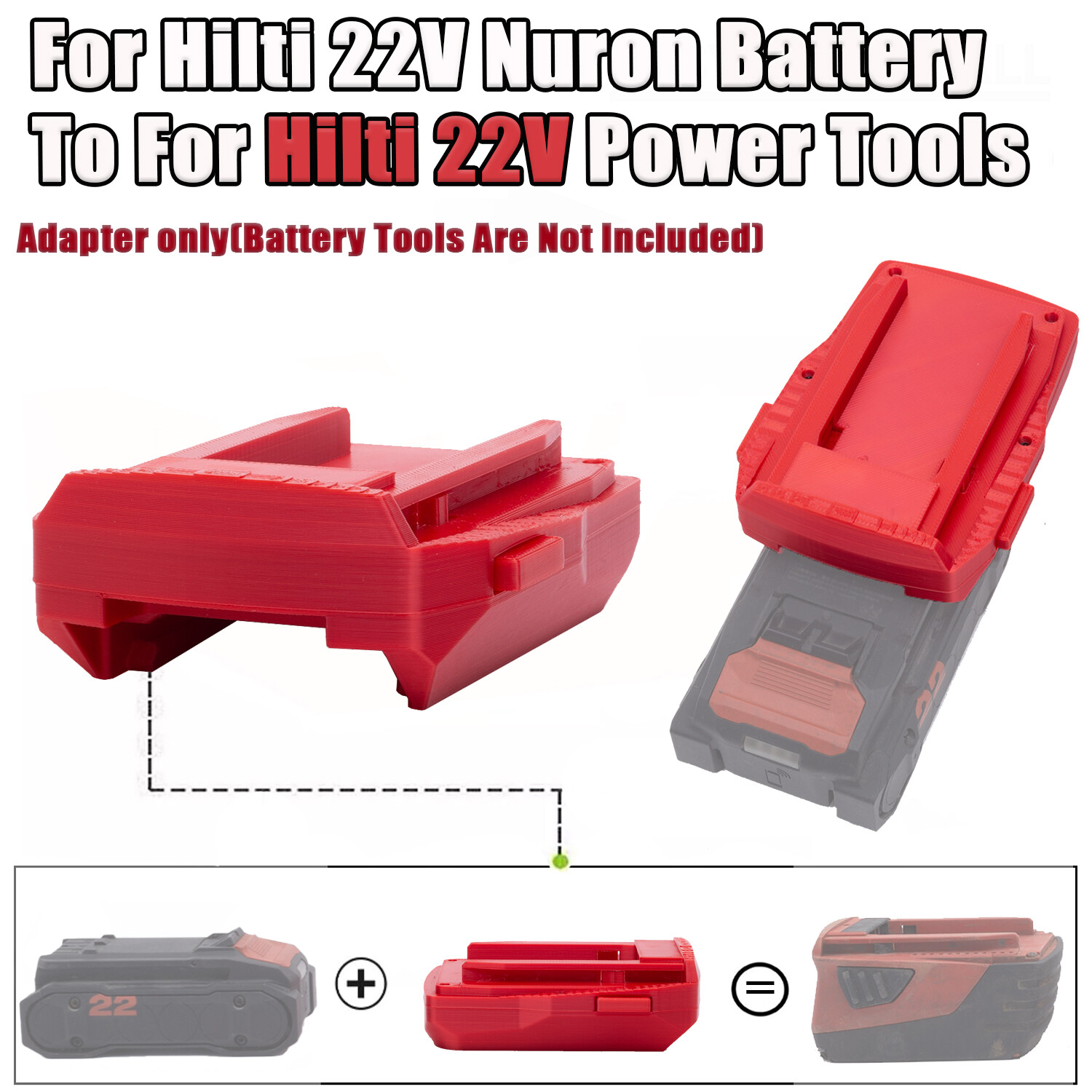 1x Adapter For Hilti 22V Nuron Lithium-Ion Battery To For Hilti 22V Old Tools