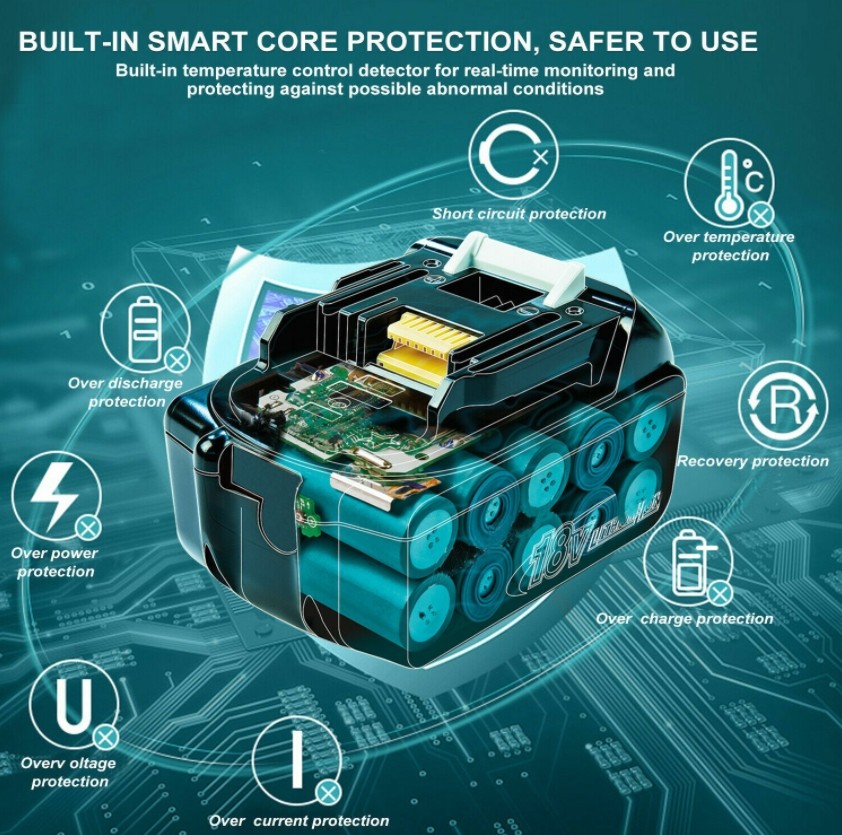 2X 8.0Ah 5Ah 18V Lithium Battery /Dual Charger For Makita BL1860 BL1830 BL1850