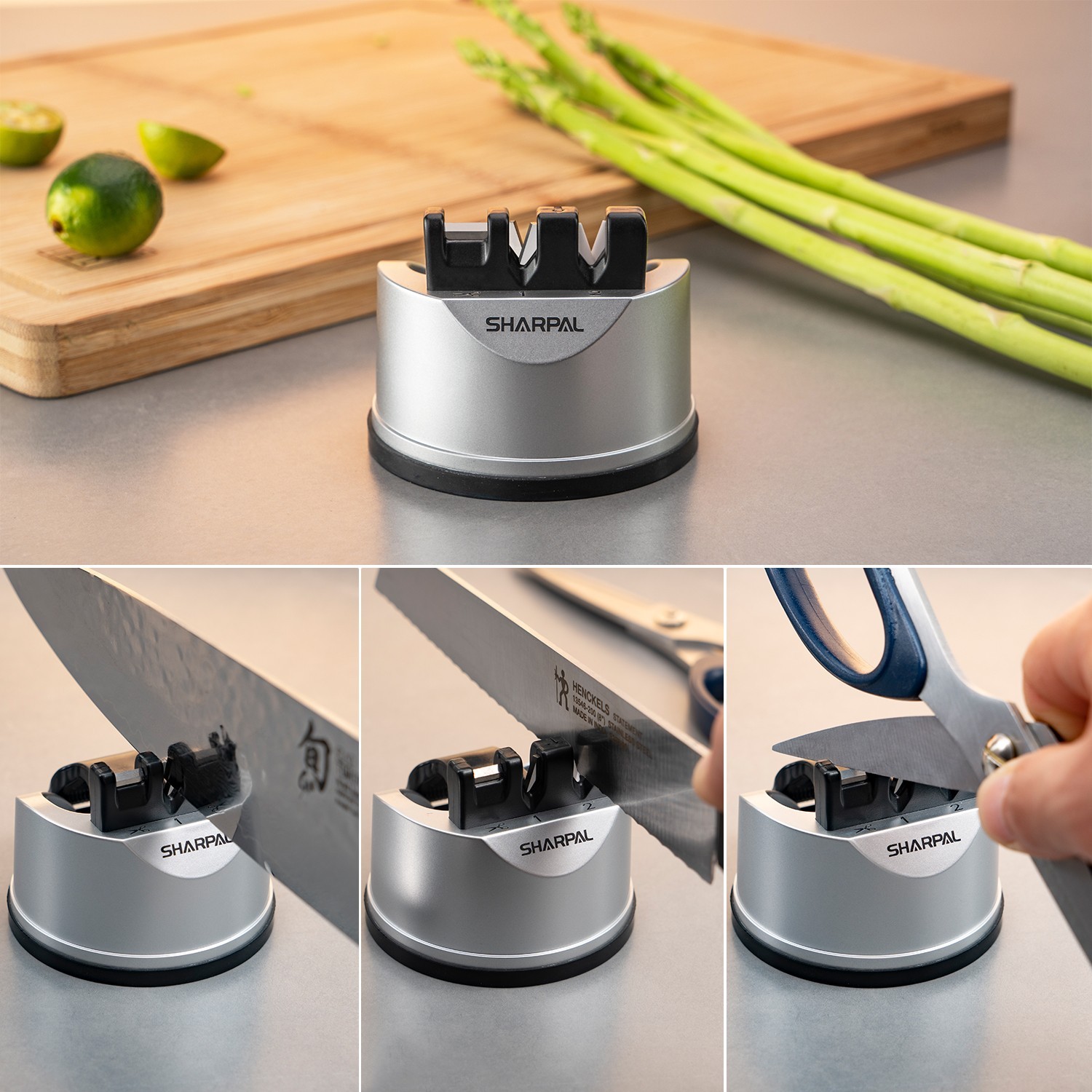 Kitchen Knife Scissors Sharpener Sharpening Tool for Straight & Serrated Knives