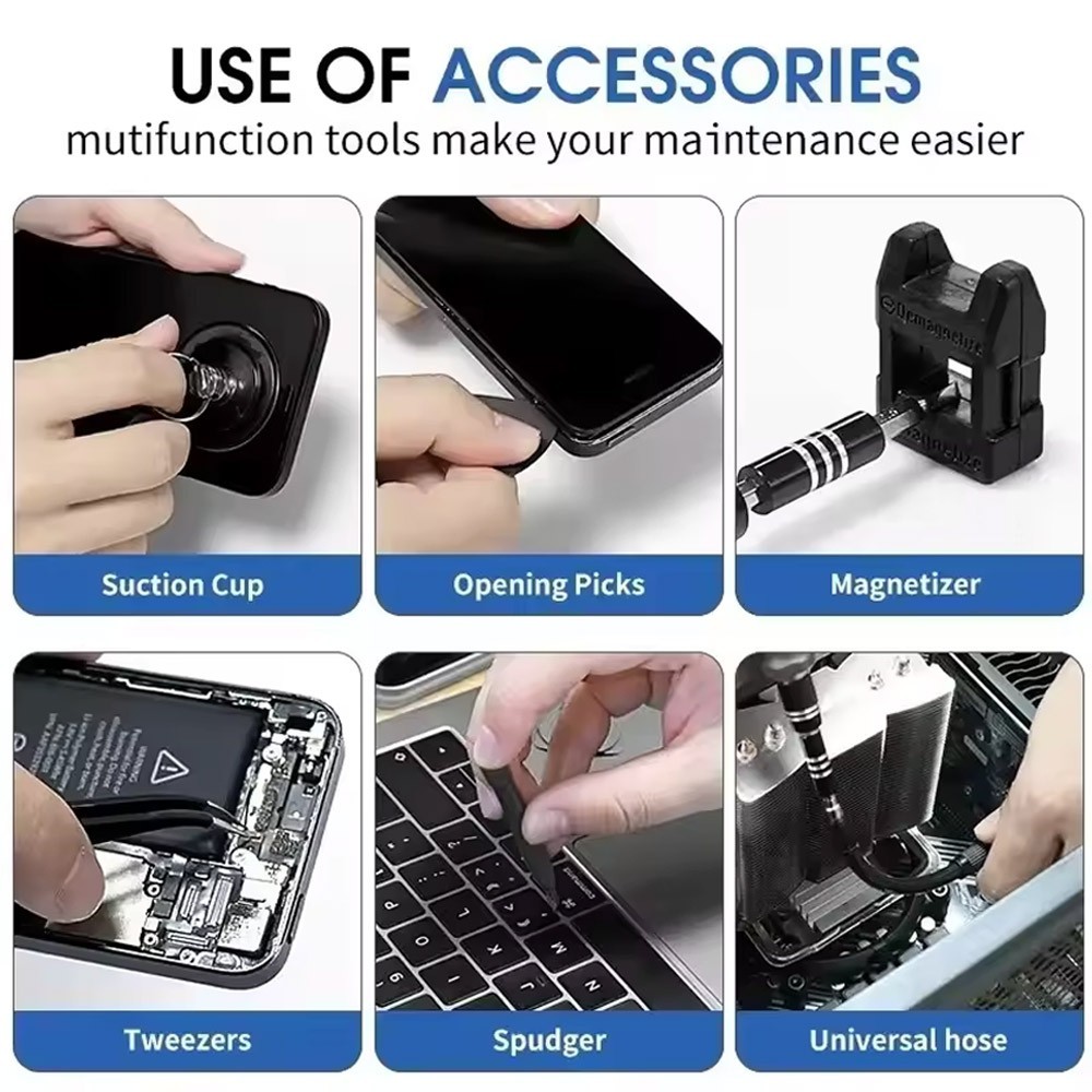 Magnetic Precision 115 in 1 Repair Screwdriver Set PC Phone Electronics Tool KBD