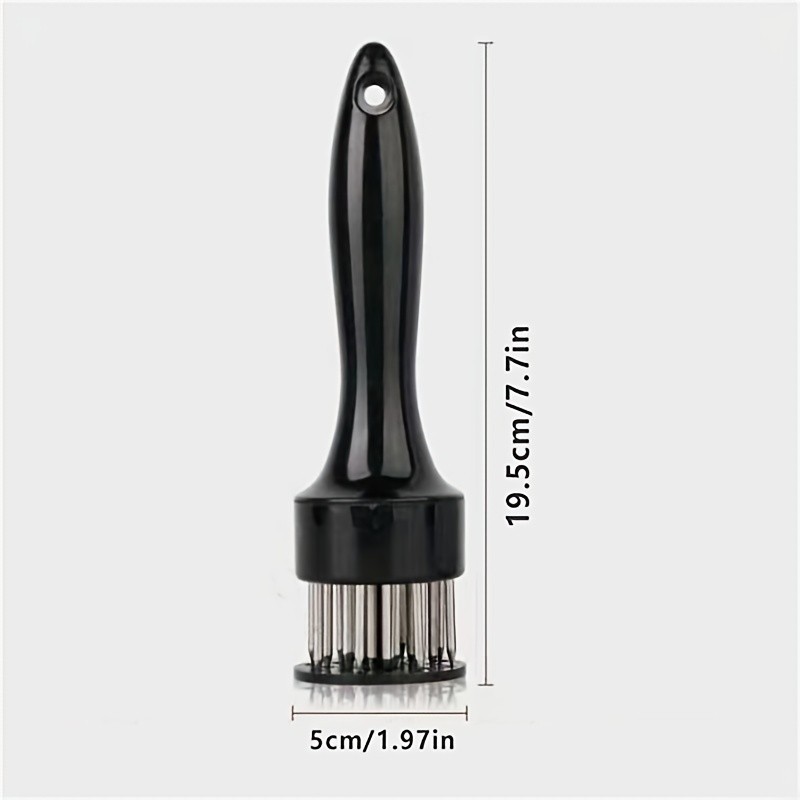 Needle Meat Tenderizer Tool Stainless Steel 21 Blades Steak Marinade Black