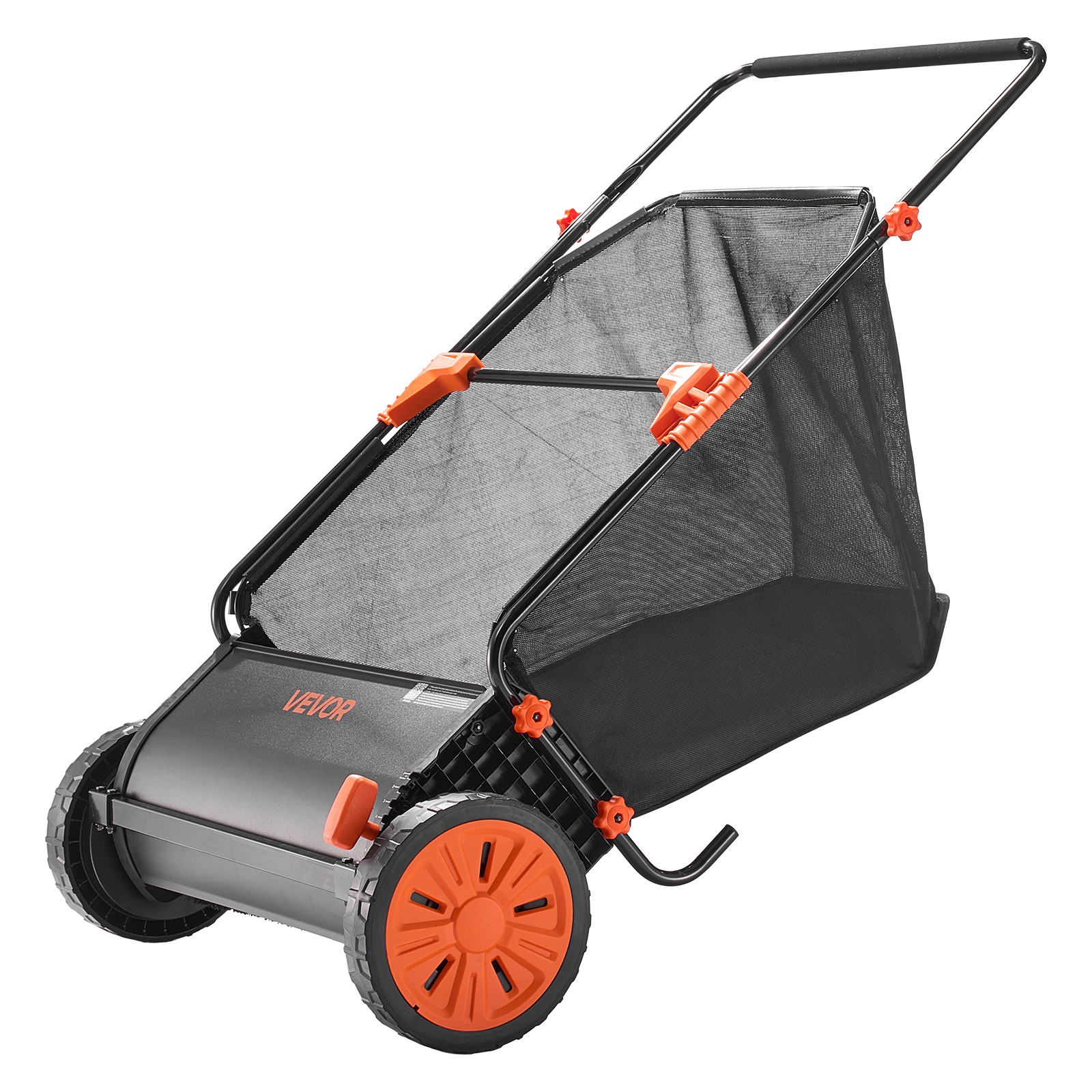 VEVOR Push Lawn Sweeper 30 in Leaf & Grass Collector 12 cu. ft. Hopper Bag