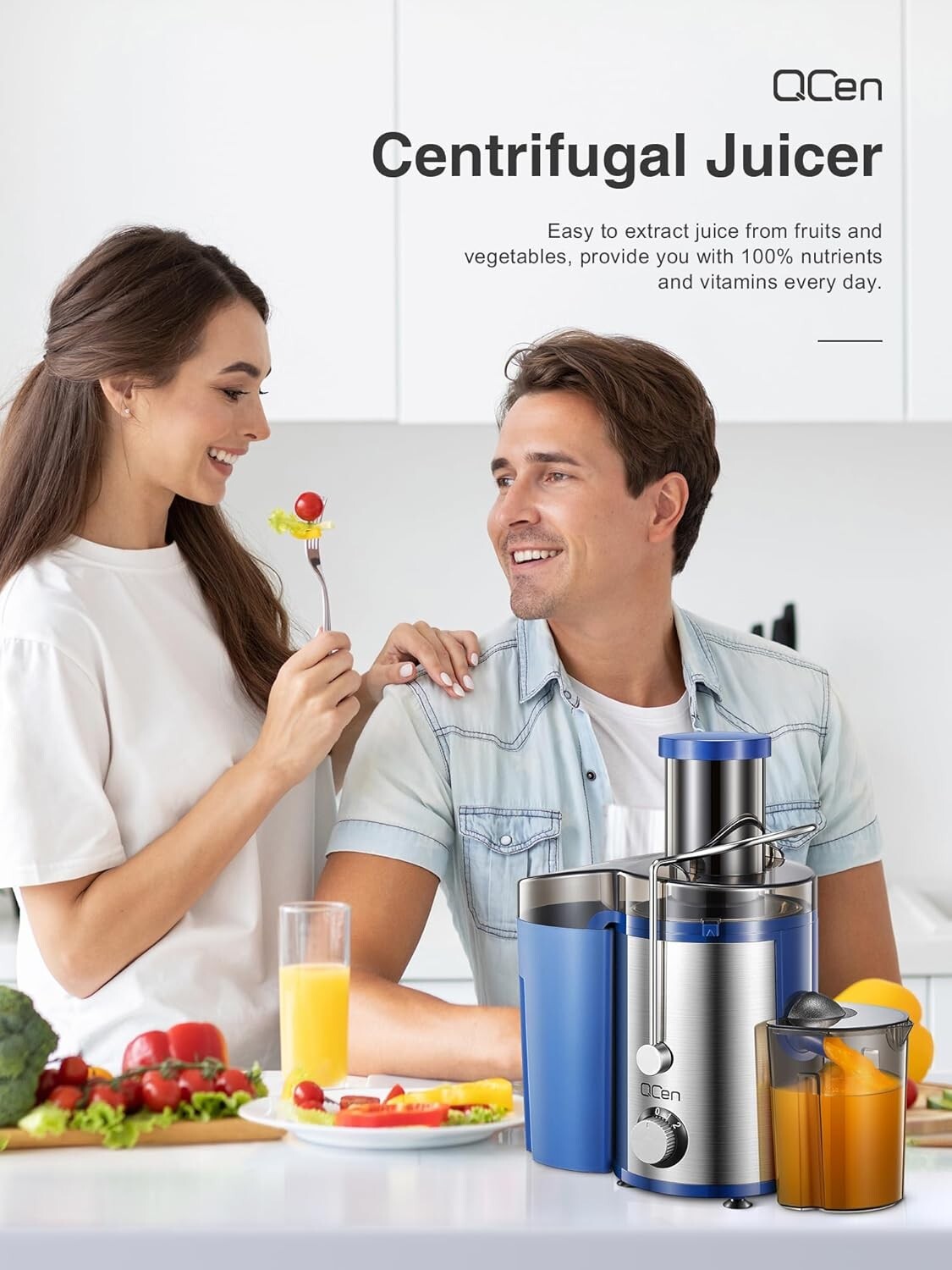 Efficient 800W Juicer with Dishwasher Safe Parts – Fast & Easy Juice Extraction