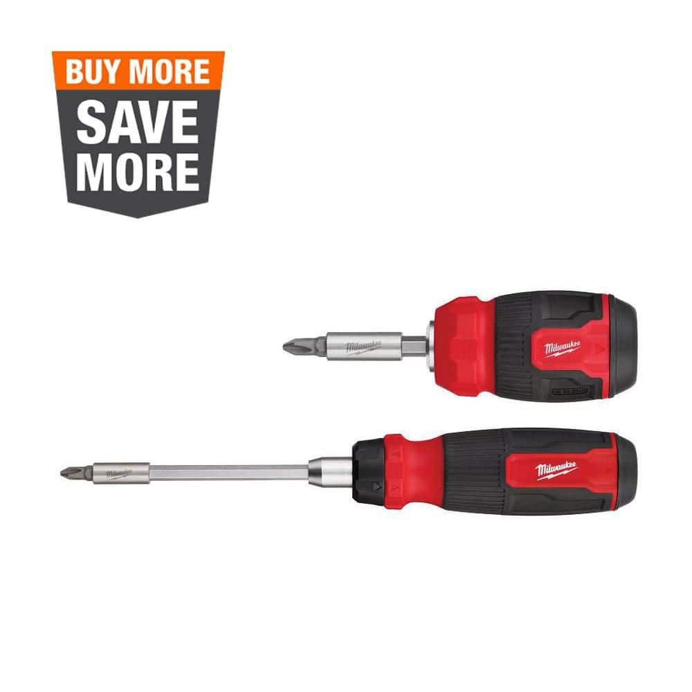 Milwaukee 14-in-1 Ratcheting Multi-Bit Screwdriver and 8-in-1 Compact (2-Pack)