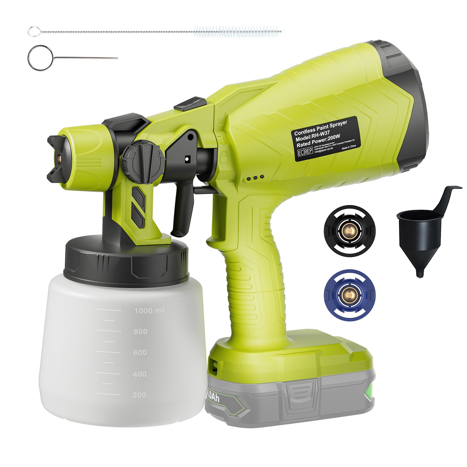 Cordless Paint Sprayer for Ryobi 18V Battery P108 P102 P105 Lithium-Ion Battery