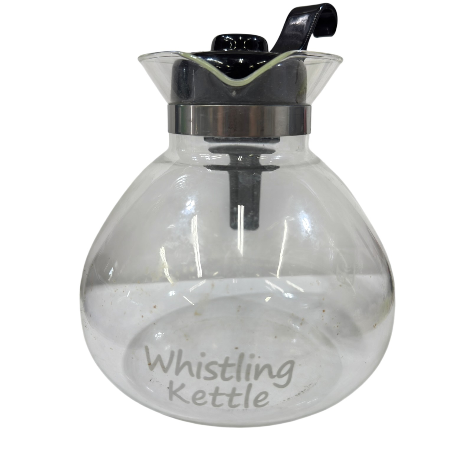 One All by Medelco Glass Whistling Tea Kettle 12 Cup Capacity Stovetop Clear