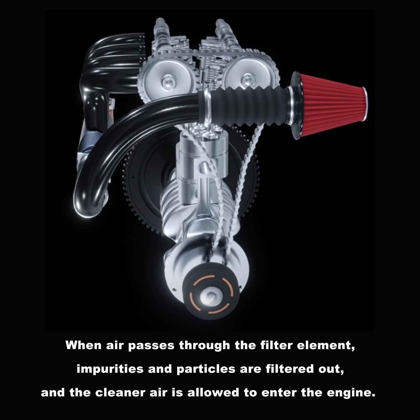 Air Filter Cleaner 63mm 2.5 in High Flow Round Tapered Cone Cool Intake