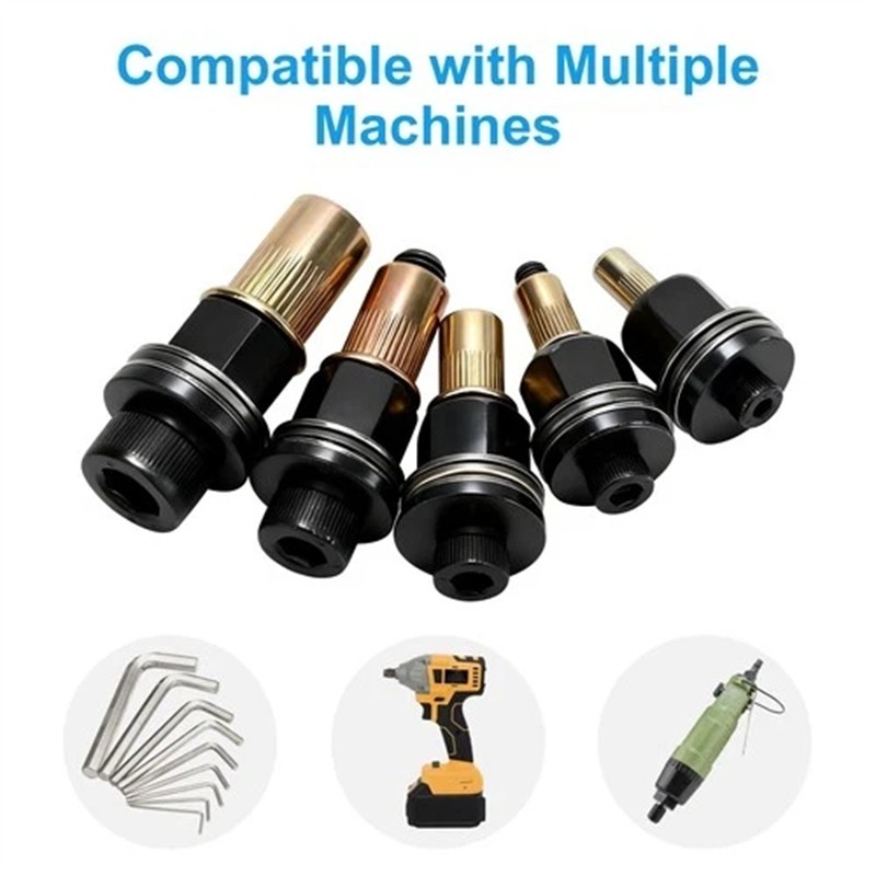 5Pcs Manual Rivet Nut Tool Adapter Carbon Steel Flat Head Threaded Insert Nuts