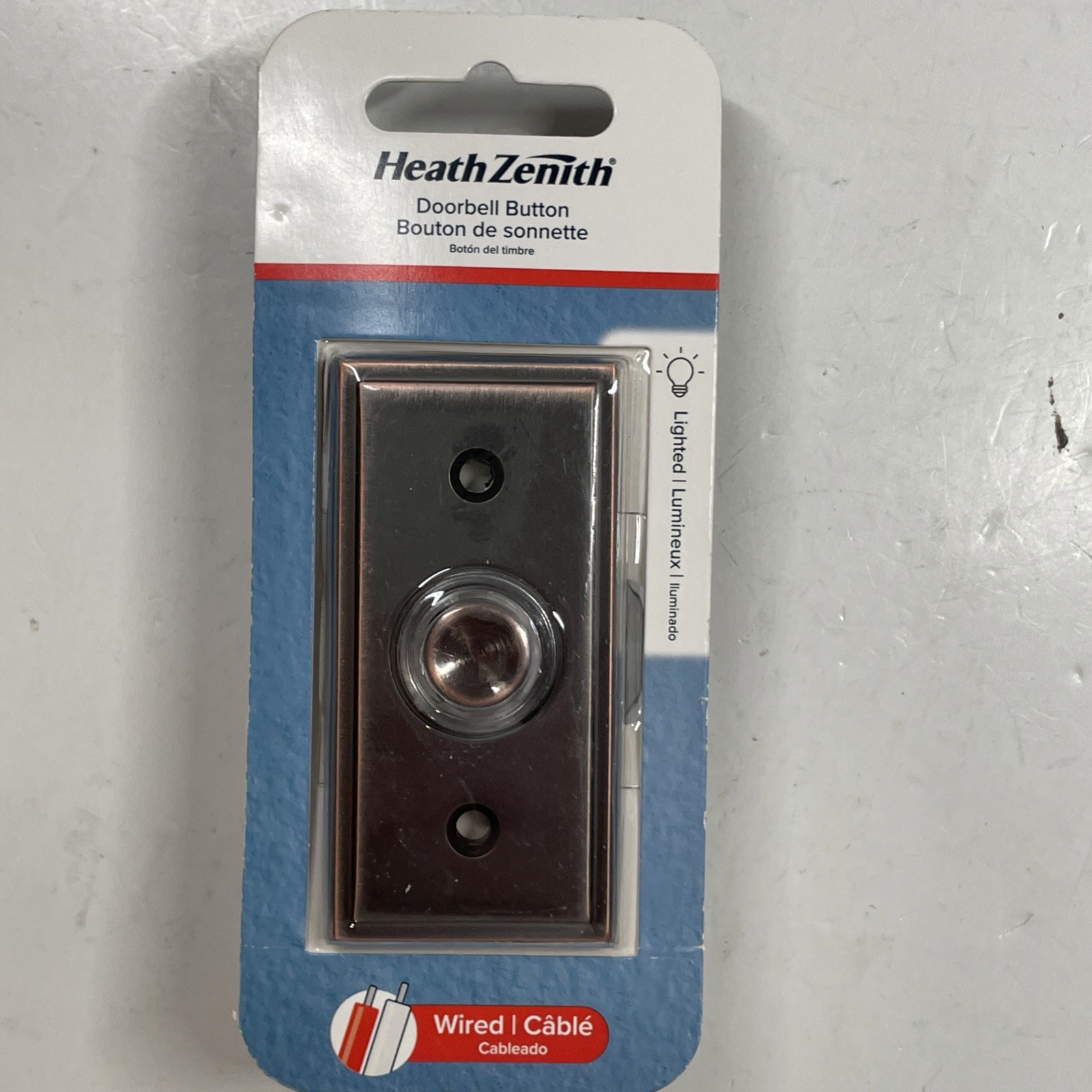 Heath Zenith (LED) Metal Doorbell Push Button Wired 23ZN30 Oil Rubbed Bronze