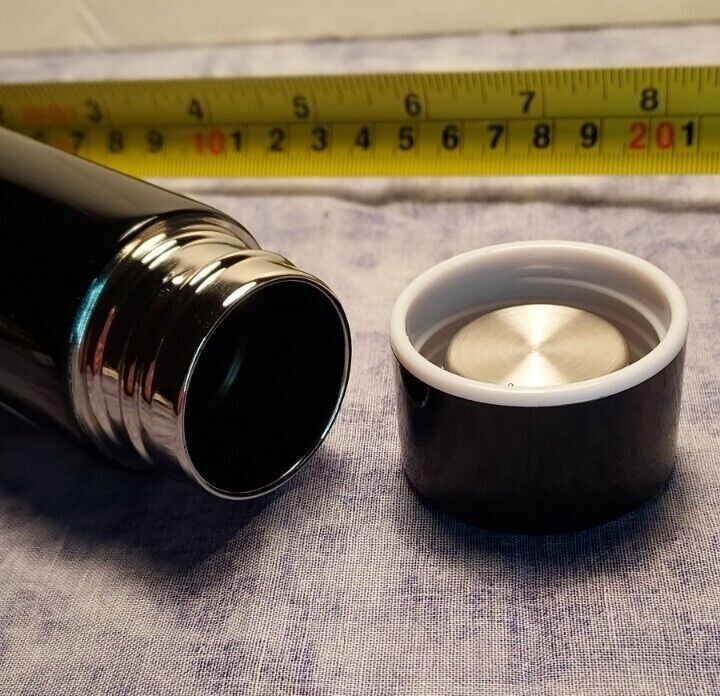 Day Drinker – Slim Flask Bottle Baton – 8oz black tall slender metal 10″ tall
