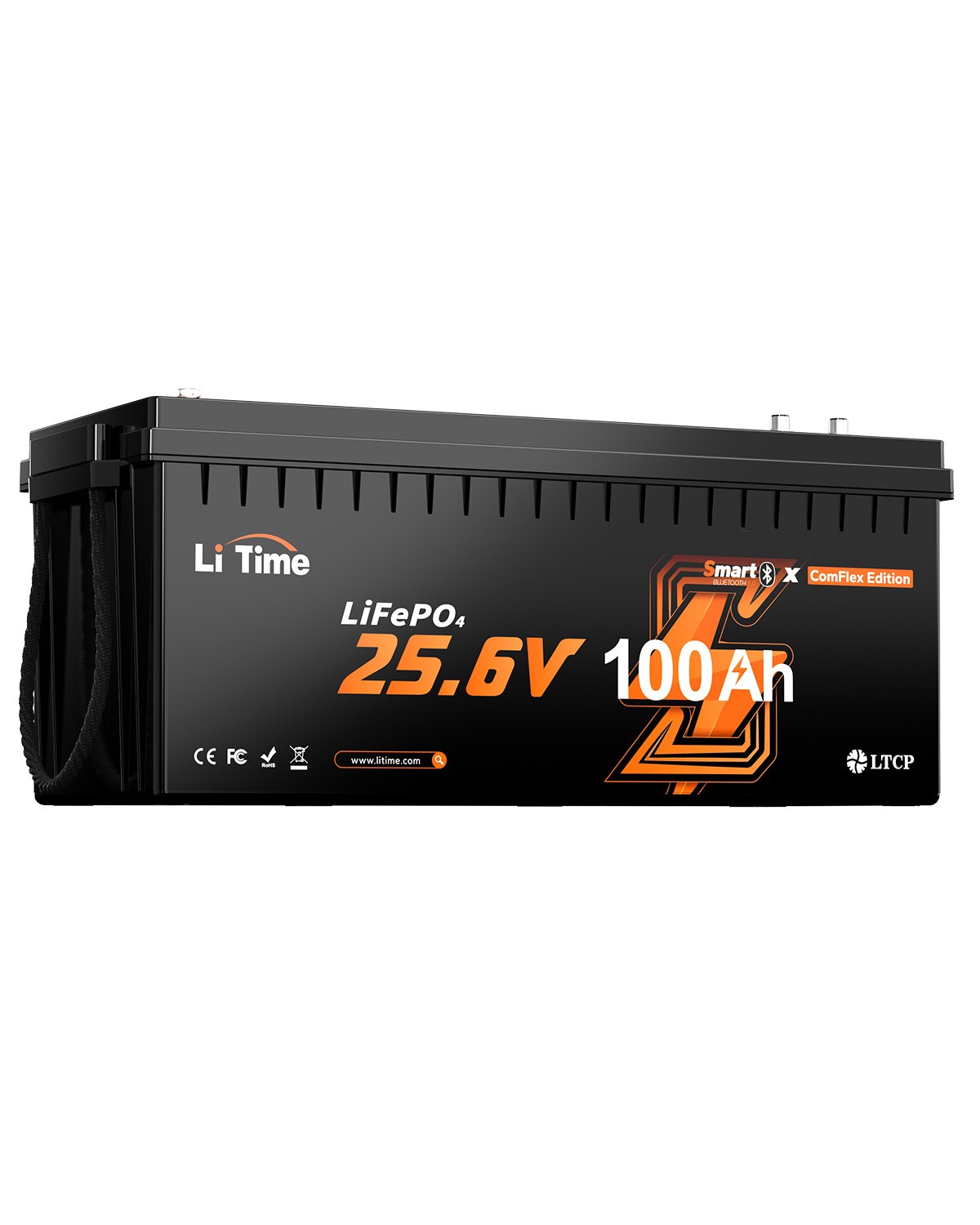 2025 LiTime 24V 100Ah Smart ComFlex LiFePO4 Lithium Battery For Solar RV Marine